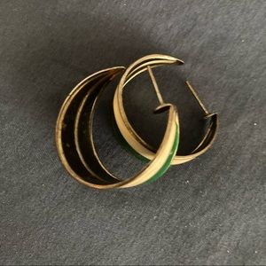 Vintage gold plated and enamel earrings